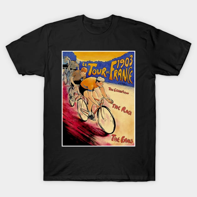 Tour De France Vintage 1903 Bicycle Racing Print T-Shirt by posterbobs